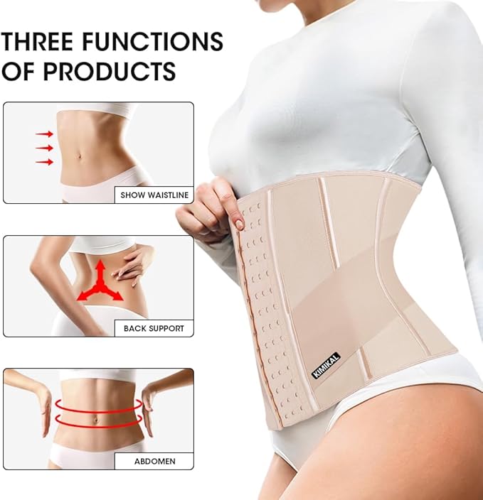 KIMIKAL Women Waist Trainer Corset Belt: Under Clothes Sport Tummy Control Long Torso Shapewear-FlexoryFit