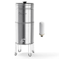 Culligan with MaxClear Technology 3 Gallon Gravity Water Filter System, Brushed Countertop Ceramic Water Filter NSF/ANSI Certified to Reduce Lead, Microplastics & Total PFAS, with 1 Filter