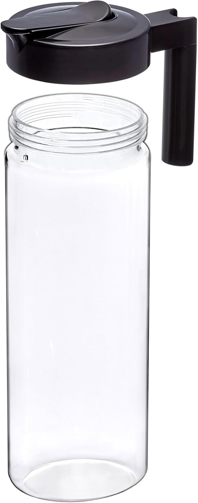 Amazing Abby - Skinny - Tritan Pitcher (64 oz), Unbreakable Plastic Water Pitcher with Lid, BPA-Free, Heat-Resistant, Dishwasher-Safe, Great for Both Iced and Hot Drinks, Indoors and Outdoors, Black