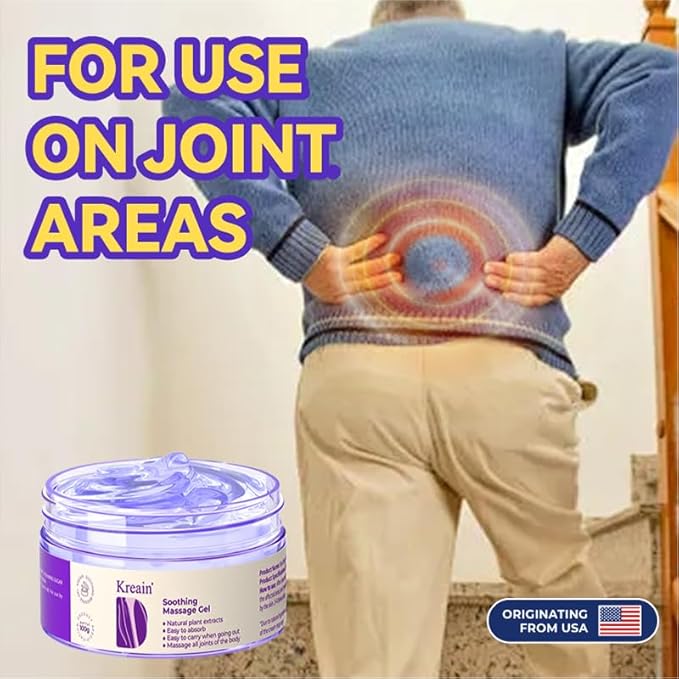 Kreain Nature Soothing Massage Pain Relief Gel, Joint Purple Gel Cooling Soothes Cream for Knees, Hand Arthritis, Lumbar, Neck and Shoulders(3.5 Ounce, 1 Pack)-FlexoryFit