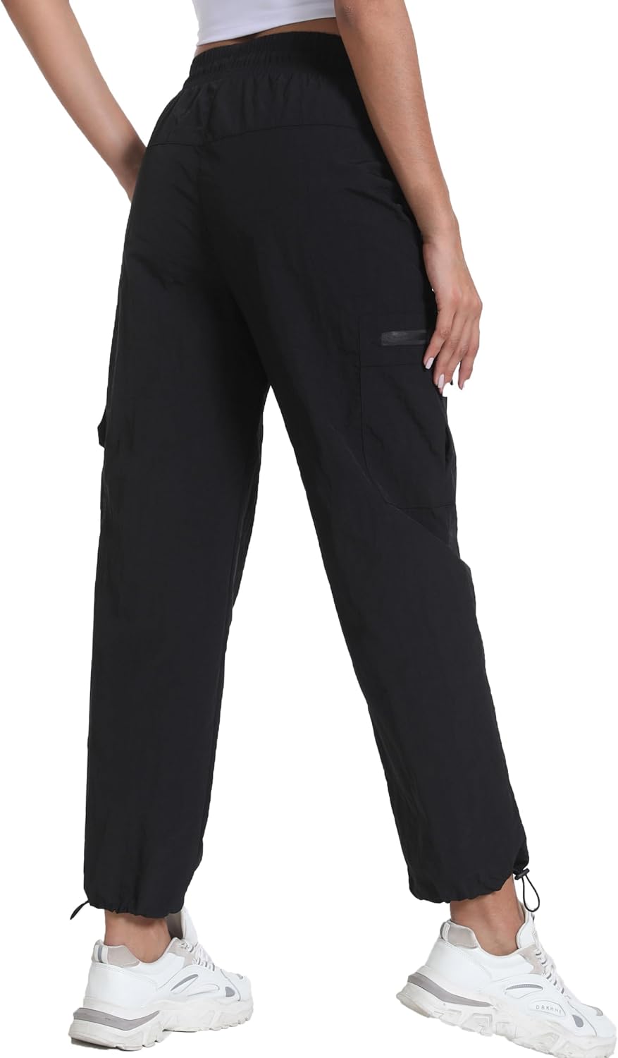 Women's Lightweight Hiking Joggers with Pockets - Water Resistant Cargo Pants for Outdoor Workouts Camping