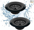 Kitchen Set of 2 Sink Strainers, Flexible Silicone Good Grip Kitchen Sink Drainers, Traps Food Debris and Prevents Clogs, Large Wide 4.5’ Diameter Rim