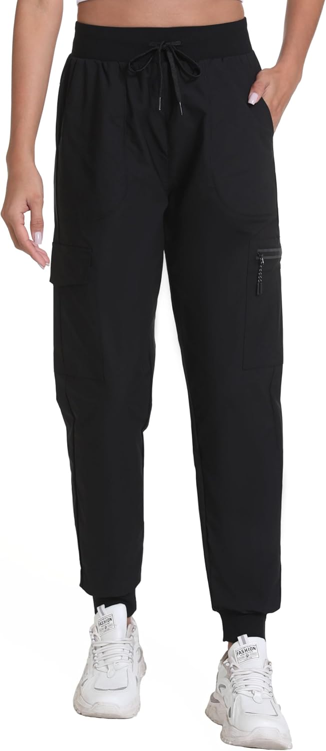 Women's Lightweight Cargo Pants with Pockets Stretchy Quick Dry Hiking Pants for Travel Casual Outdoor