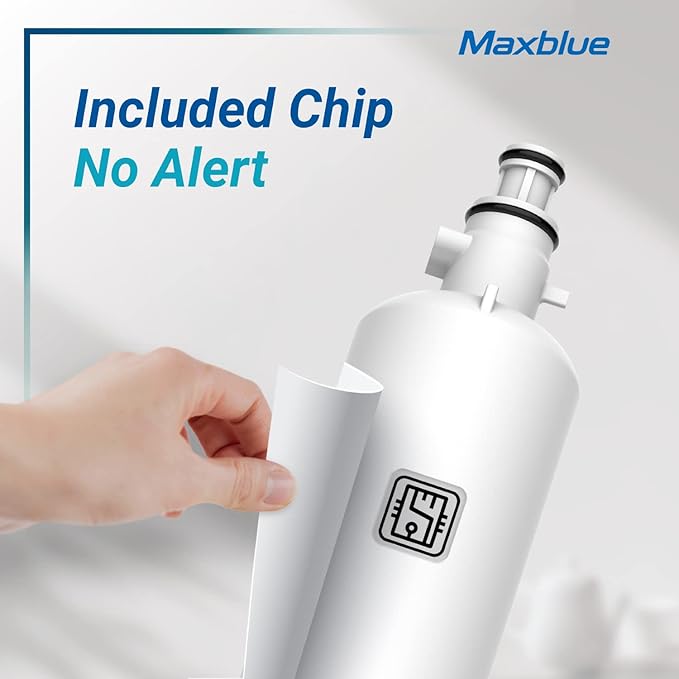 Maxblue Replacement for GE® RPWFE®, RPWF (with CHIP) Refrigerator Water Filter, Compatible with WSG-4, WF277, GFE28GMKES, PFE28KBLTS, GFD28GSLSS, PWE23KSKSS, GYE22HMKES, DFE28JSKSS