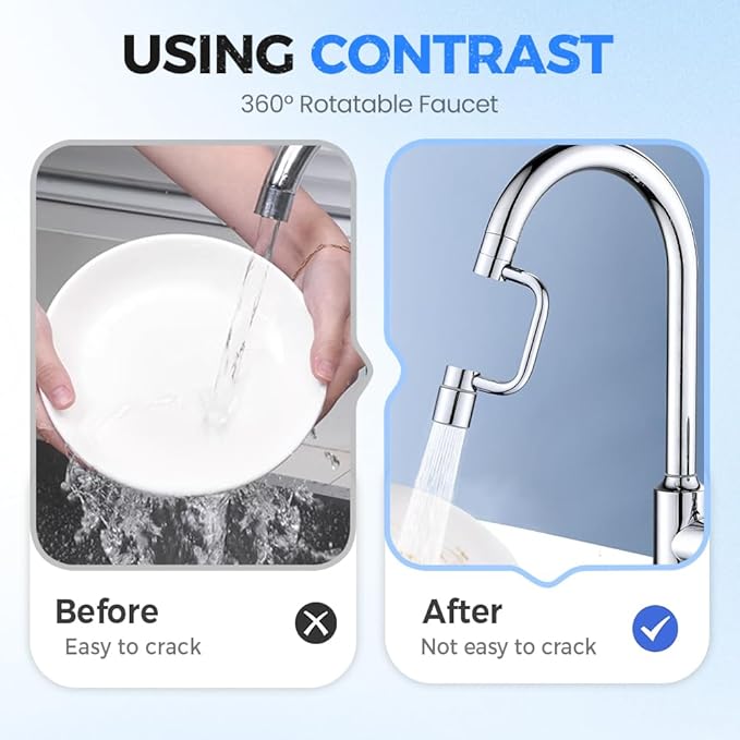 Faucet Extender, Universal Sink Faucet 1080° Rotatable Faucet Aerator Extension, 2 Mode Splash Water Filter, Swivel Robotic Arm Swivel Extension Aerator Kitchen Sink Faucet Extender (3)