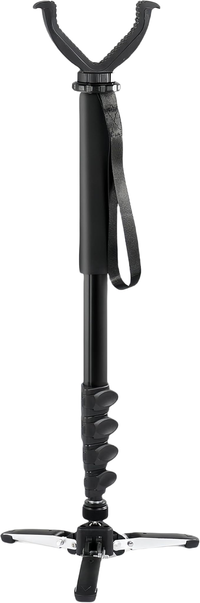 Shooting Stick with V Yoke, 22-62 inches Adjustable Aluminum Shooting Monopod for Hunting Rifles