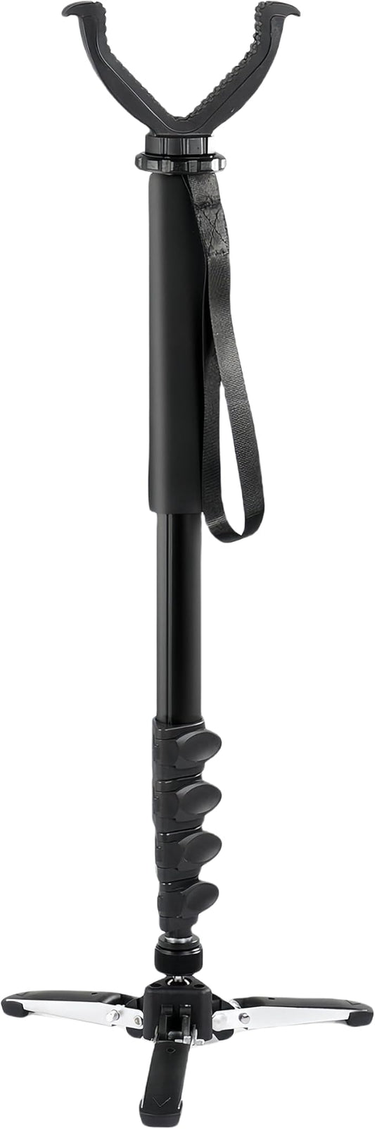 Shooting Stick with V Yoke, 22-62 inches Adjustable Aluminum Shooting Monopod for Hunting Rifles