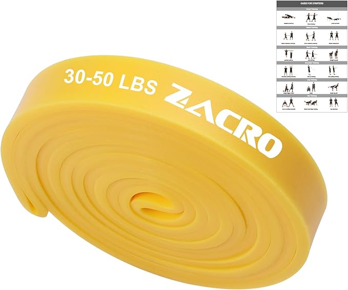 Zacro Resistance Bands, 6 Resistance Levels Pull Up Assistance Bands, Exercise Bands for Men&Women, Heavy Duty Resistance Band Set with Door Anchor, for Working Out, Muscle Training, Physical Therapy-FlexoryFit