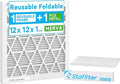 12x12x1 Air Filter, MERV 8,1 ABS Plastic Frame with 1 Pack Refill, Foldable HVAC AC Furnace Air Filters (Pack of 1) (Actual Size:11.75"x11.75"x0.75")
