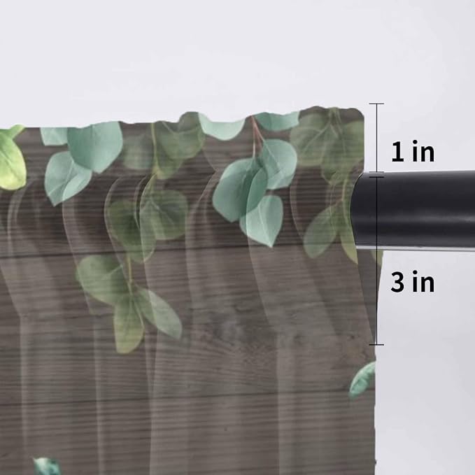 Easter Sheer Valances for Windows 60"x18", Light Filtering Kitchen Curtains - Image 7