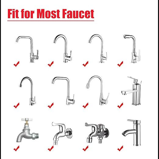 21Pcs Sink Water Filter Faucet with Cartridges Set, Universal 360 ° Rotating Kitchen Faucet Water Filter Removes Fluoride Heavy Metals Hard Water Compatible with Most Kitchen/Laundry Sink Faucets
