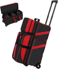 3 Ball Bowling Bags With Wheels,Bowling Bags 3 Ball Roller With Shoes Compartment And Multiple Pockets,3 Ball Bowling Bag has Retractable Handle Extends to 41.5 in