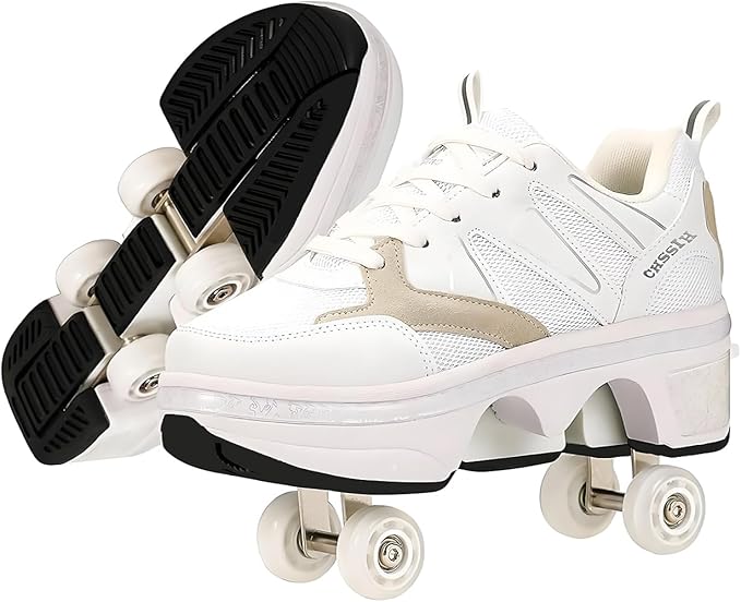 CHSSIH Roller Skate Shoes for Girls, Kids, Women, Men & Adults – Retractable Shoes with Wheels | Pop-Out High Roller Skating Shoes That Turn Into Sneaker Skates-FlexoryFit