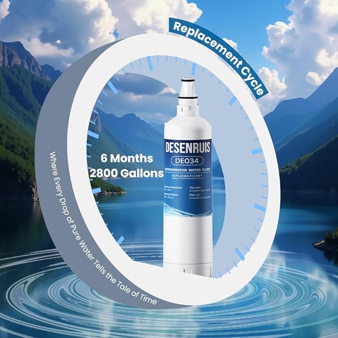 7012333 Compatible with Sub-Zero 7012333 Ice Maker Water Filter, Sub-ZeroUC-151, UC-15I, UC-15IO, UC-15IP, UC-15,UC-151P, Improves the Smell and Taste of Water, Pack of 3, By DESENRUIS