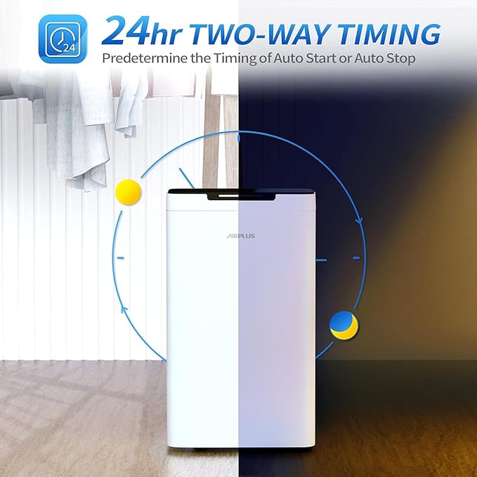 AIRPLUS 1,500 Sq. Ft Dehumidifier for Basement, 30 Pints Powerful Dehumidifier for Home, Large Rooms, Bedrooms, Sufficient Capacity Water Tank with Drain Hose (AP2011N)