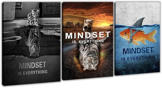 Success Wall Painting Inspirational Art Office Decor Motivational Canvas Black Poster Positive Framed Artwork Prints Picture for Living Room [36'W x 16'H]-FlexoryFit