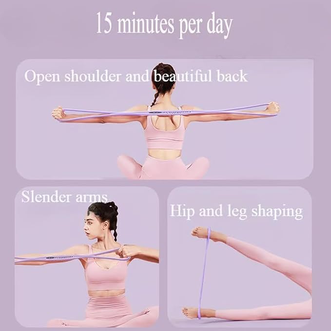 Luminousdo Resistance Bands,2025 New Upgraded Figure 8 Resistance Band for Working Out,High Elasticity Stretch Arm Rope for Yoga,Chest Expander Strap with Handles for Women Men-FlexoryFit