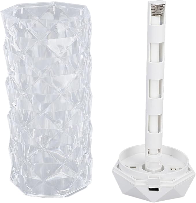 Small Air Humidifier Colorful Ambient Lighting Multi Faceted Prism Design for Car Home Room (400ML)