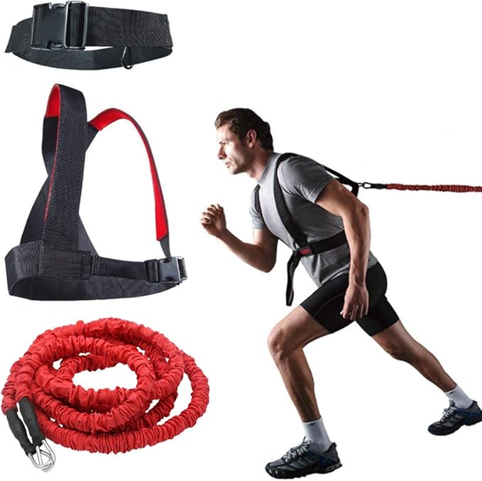 YNXing Dynamic Resistance Trainer for Resistance Training to Improve Strength, Power, and Agility 5m/2m Elastic Cord Set-FlexoryFit