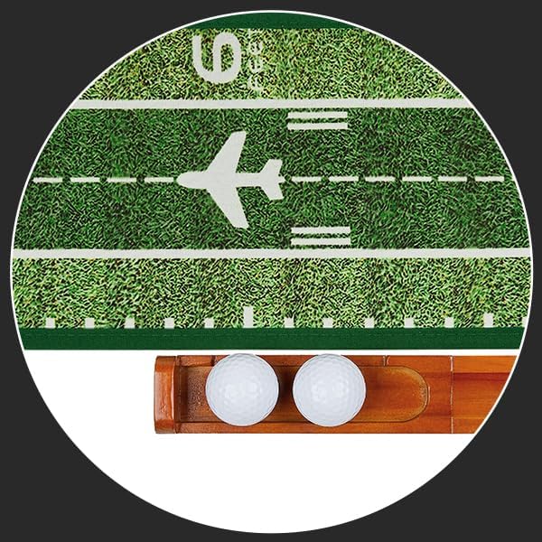 Putting Green Indoor Golf Putting Mat – Easy to Assemble with Automatic Ball Return, Wrinkle-Free Close to Real Green Speed, Suitable for Office, Recreation Room, Patio – Ideal Gift