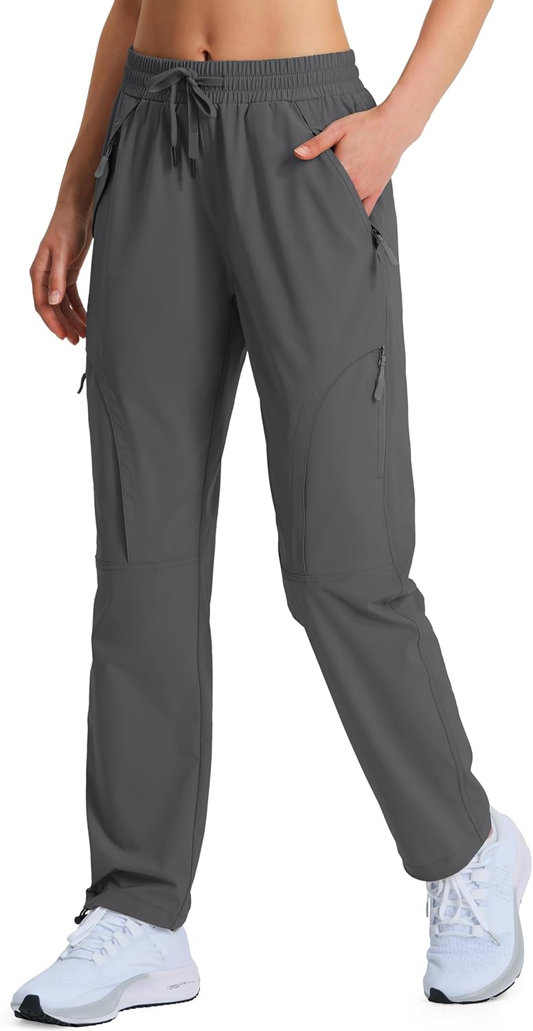 Women's Hiking Pants Quick Dry Lightweight Cargo Pants UPF 50 Water Resistant Zipper Pockets for Golf Travel Work Camping
