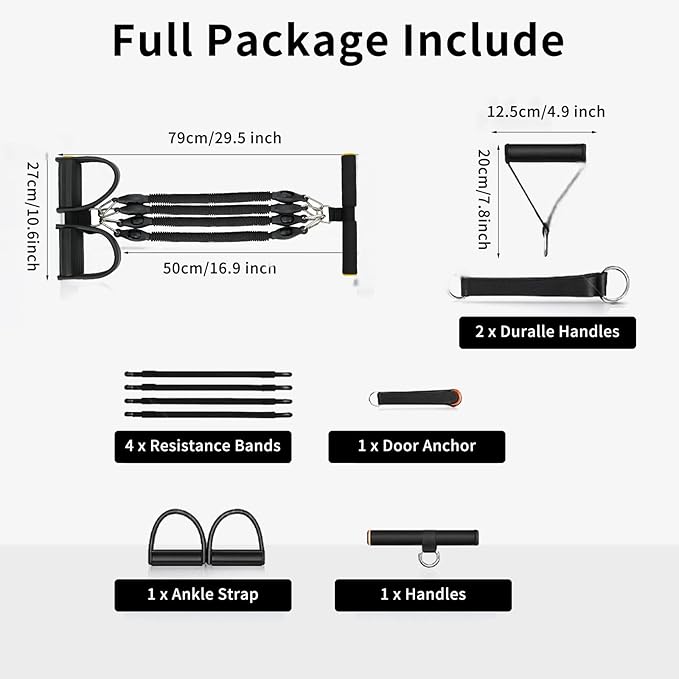 Multifunction Tension Rope, 2 Tubes Stretch Yoga Pedal Tension Strap, Adjustable Resistance, Tension Rope Fitness Equipment-FlexoryFit