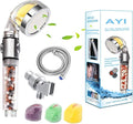 AYI Vitamin C Filtered High Pressure Handheld Shower Head with Bracket and Metal Hose Purifying Hard Water Softener Chlorine Flouride Filter Aroma Showerhead Fresh Dry Skin & Hair Loss