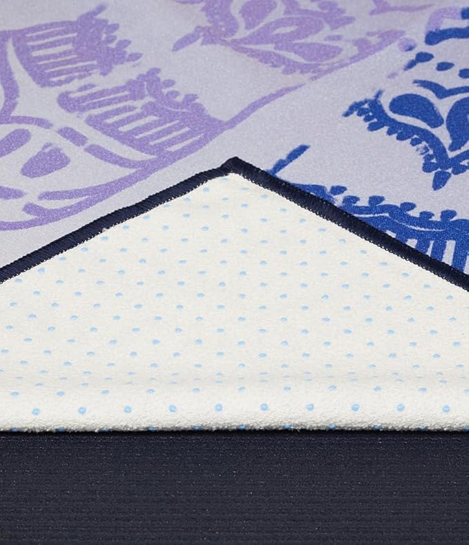 Manduka Yogitoes Yoga Towel – Rubber Grip Dots Non-Slip Bottom, Quick Dry Fitness Towel for Hot Yoga, Pilates, Exercise-FlexoryFit