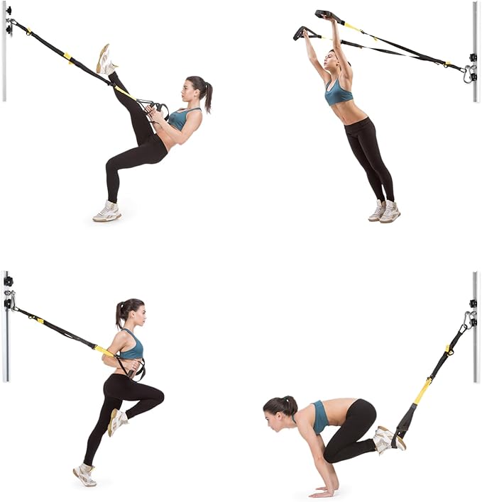Resistance Band Wall Anchor,Gym Resistance Bands,djustable Workout Wall Anchor System,for Resistance Band Exercises,with 2 Rail and 2 Rail Car,Easy Installation(double set,No Resistance Bands)-FlexoryFit
