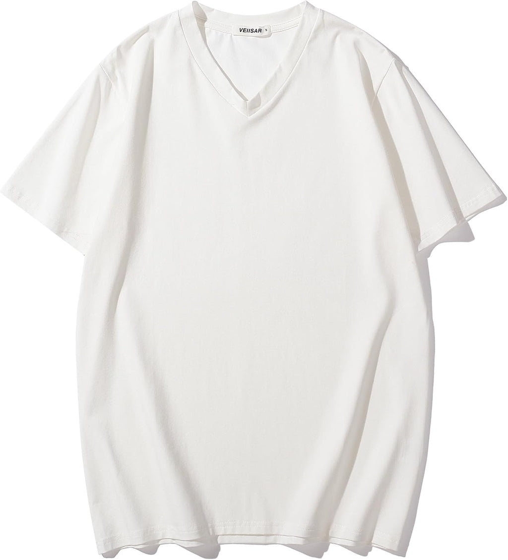 VEIISAR Premium V Neck T Shirts for Men - Modern Fitted Tees Vneck Undershirts