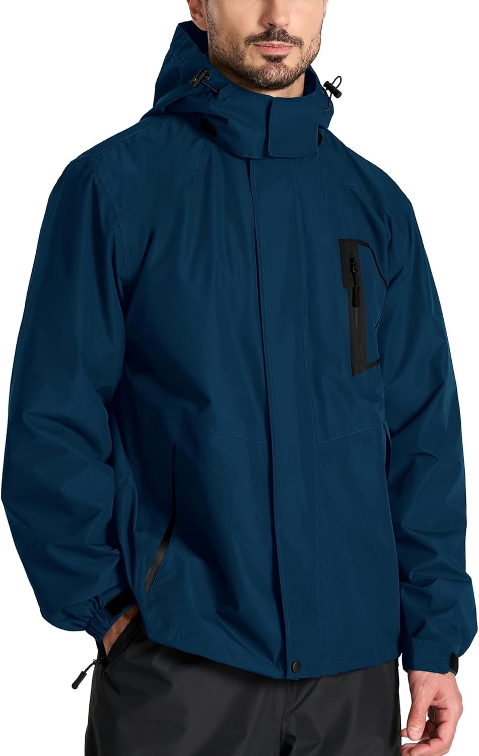 SWISSWELL Mens Rain Jackets Waterproof with Hood Men Windbreaker Jackets Lightweight Rain Coats for Golf Fishing Hiking