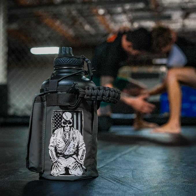 Iron InfideI Battle Bottle Sleeve - 64 oz and 32 oz Water Bottle Sleeve Only for Half Gallon 1L Steel Water Bottle | Rugged Cover with Molle for Versatile Design with Storage for Phone, Wallet & Keys-FlexoryFit