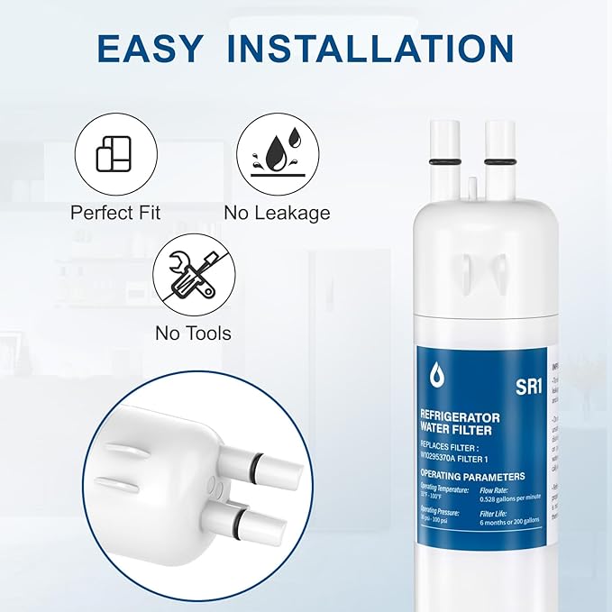 Water Filter Replacement (3 Packs) Compatible with W10295370A, EDR1RXD1, Filter 1, W10295370, P4RFWB, P8RFWB2L, 46-9930, 46-9081