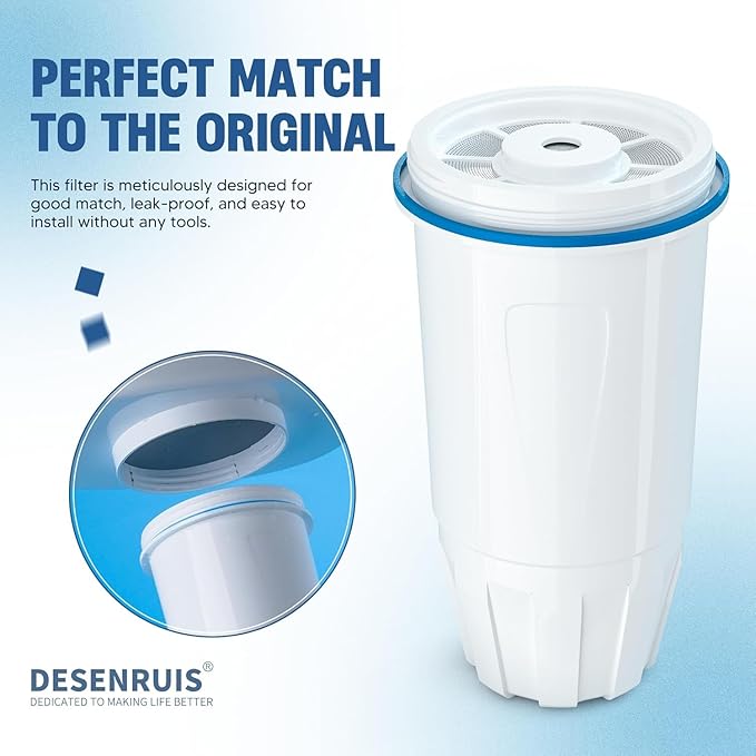 Upgraded Water Filter Replacement for Zero Pitcher and Dispenser ZR-001 ZR-004 ZP-006 ZR-017, Multi-Stage Filter System, Effectively Reducing Lead, Chromium, PFOA, and PFOS, Pack of 4, By DESENRUIS