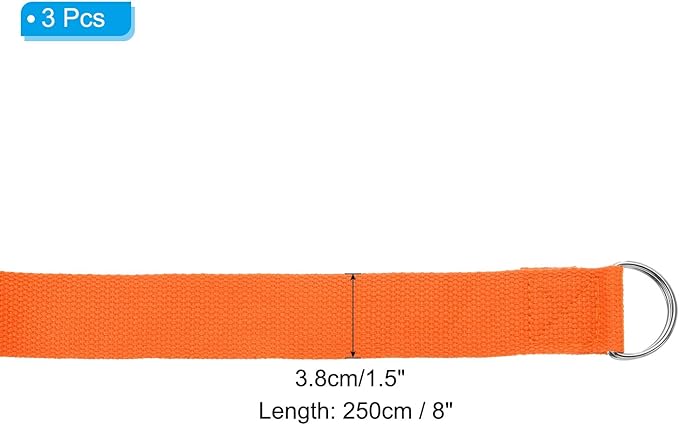 PATIKIL Yoga Strap for Stretching Cotton Yoga Belt with Adjustable Metal D-Ring Buckle Stretch Band for Fitness Pilates-FlexoryFit