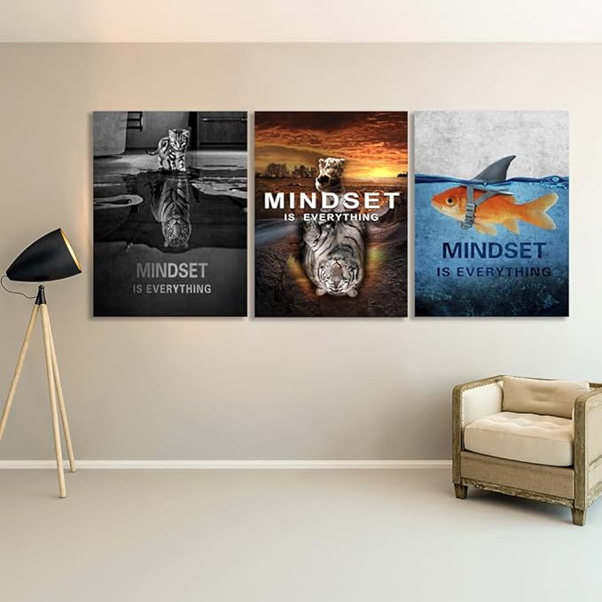 Success Wall Painting Inspirational Wall Art Office Wall Decor Motivational Wall Art Canvas Black Poster Positive Inspirational Framed Artwork Prints Picture for Living Room Office [60''W x 28''H]-FlexoryFit