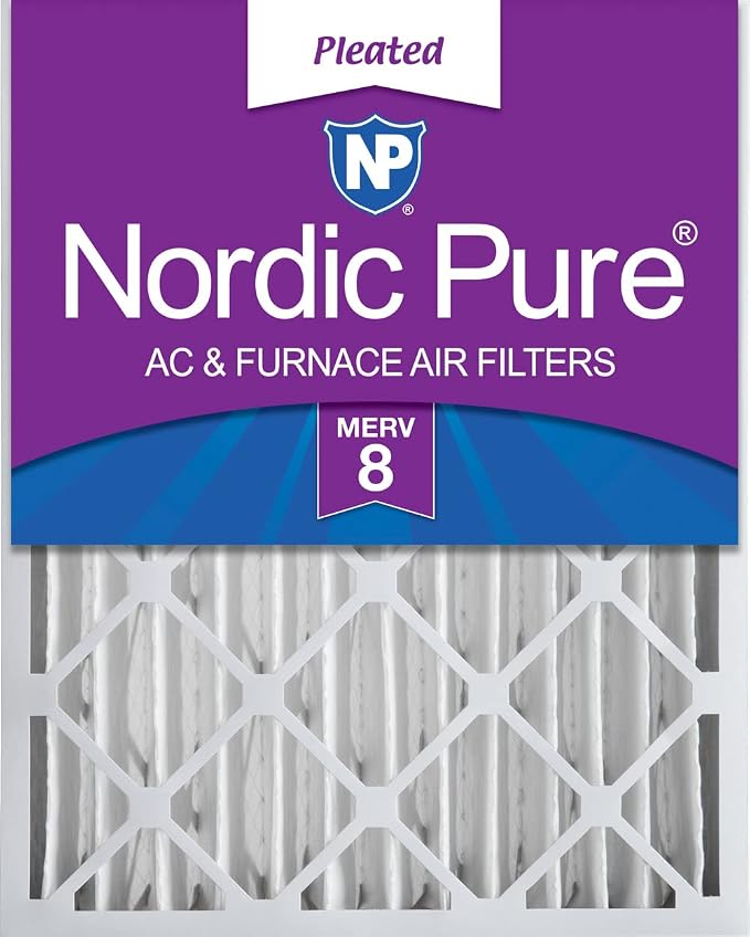 Nordic Pure 16x25x4 Pleated MERV 8 Air Filter 1 Pack by NordicPure
