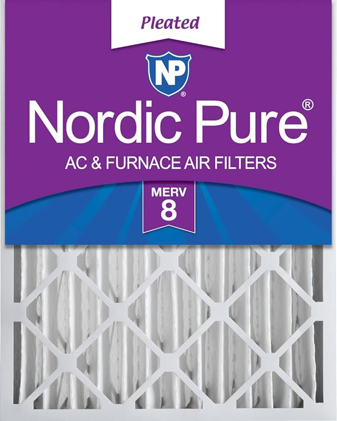 Nordic Pure 20x24x4 (19_3/8 x 23_3/8 x 3_5/8) Pleated MERV 8 Air Filter 1 Pack