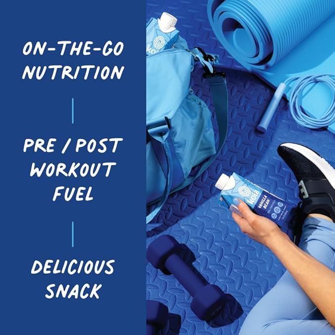 Koia Plant Based Protein Shake, Vanilla Bean, 20g Protein, 3g Sugar, 6g Prebiotic Fiber, 21 Vitamins & Minerals, Meal Replacement Drinks, Dairy-Free, Gluten-Free, Non-GMO, 11 Fl Oz (Pack of 12)-FlexoryFit