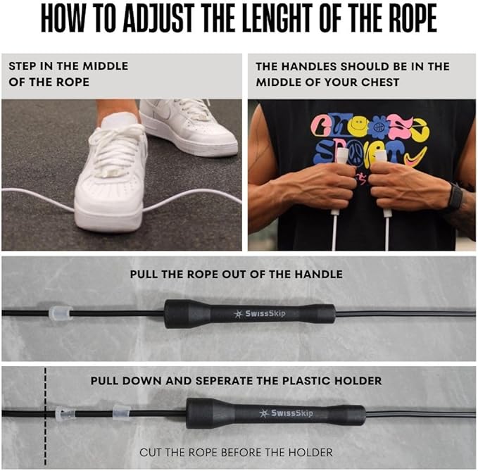 Speed Jump Rope by Dayan Kolev, 5mm PVC Skipping Rope, Great for Beginners and Advanced Athlets, Designed for Fitness, Cardio, Boxing & CrossFit, Adjustable length with Unbreakable Handles-FlexoryFit