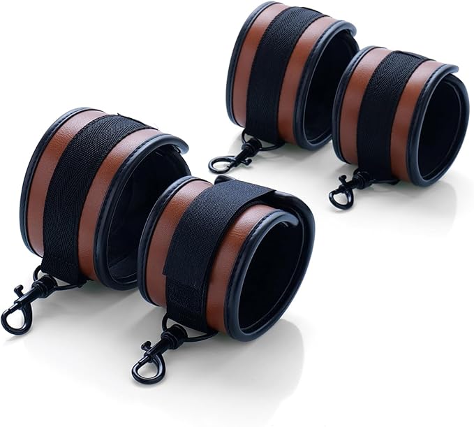 6pcs Black PU Adjustable Straps Sports Training Fitness Gear Home Yoga Set-FlexoryFit