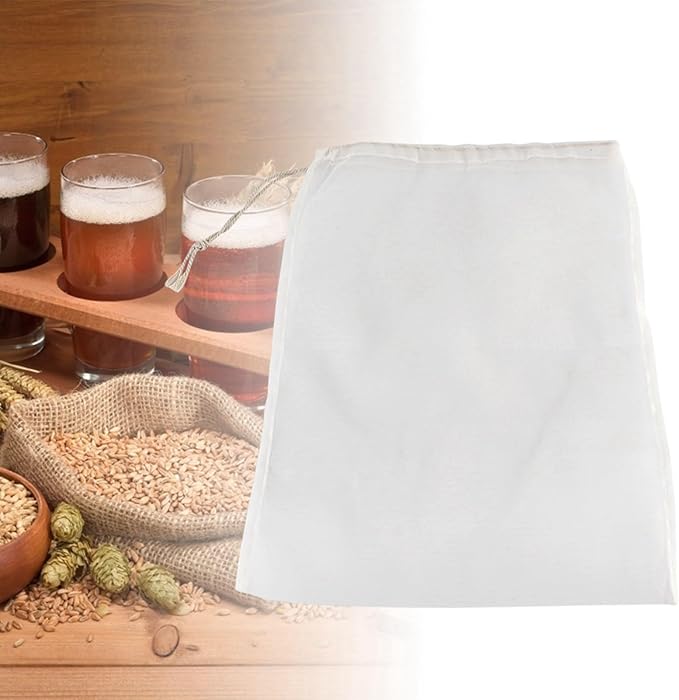 Yctze Reusable 100 Mesh Food Grade Filter Bag, Ideal for Home Brew Beer And Wine Making, 400 Micron Perfect for Bars, Restaurants, Featuring Straining, Brewing And Milk Nut Sieve