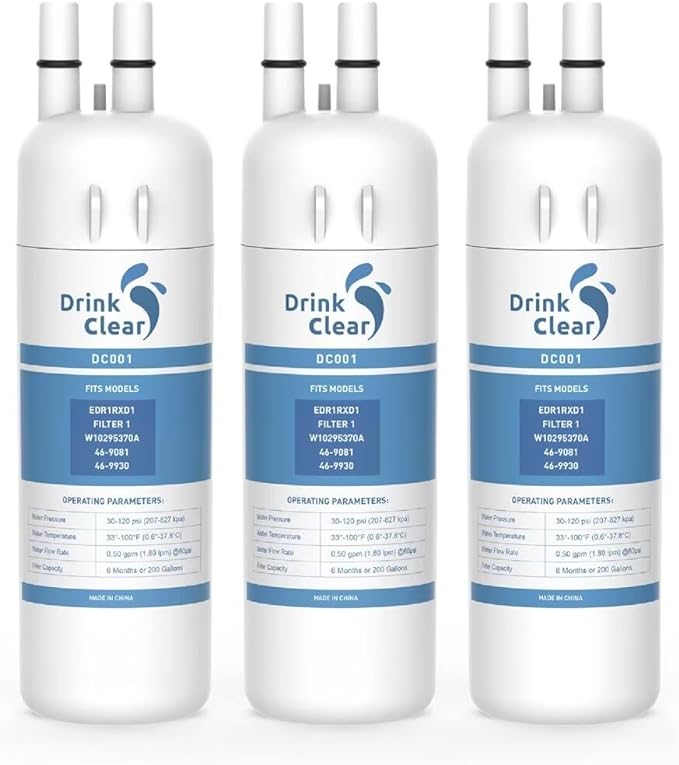 Replacement for Whirlpool EDR1RXD1, P8RFWB2L, W10295370A, Compatible with Kenmore 9081, WHR1RXD1, P4RFKB2, 46-9081, 46-9930 Refrigerator Water, PACK of 3
