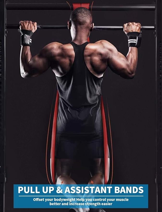Pull Up Bands, Resistance Bands, Pull Up Assistance Bands Set for Men & Women, Exercise Workout Bands for Working Out, Body Stretching, Physical Therapy, Muscle Training-FlexoryFit