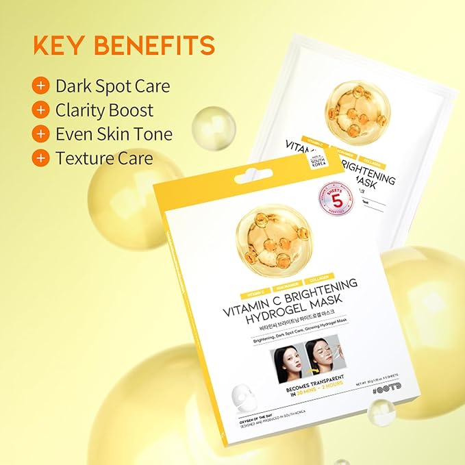 #OOTD Vitamin C Collagen Glutathione Hydrating & Firming Hydrogel Sheet Mask - Radiant Glow Gel Mask and Dull Skin (5pcs)-FlexoryFit