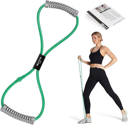 Resistance Band Figure 8 Exercise Cord, Fitness Resistance Bands with Handles, Exercise Tube Band for Arm and Shoulder Stretch-FlexoryFit