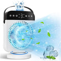 Portable Air Conditioner, Personal Mini Air Conditioner Cooling Fan with 5 Speeds, 70° Oscillation, Evaporative Air Cooler 1/2/4/8H Timer, 7 LED Night Light Portable AC for Car Camping Bedroom Office