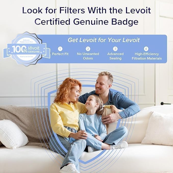 LEVOIT Vital 100S-P Replacement Filter, Genuine Air Purifier Filters, Supports HEPA Sleep Mode, High-Efficiency Activated Carbon for Removal of Smoke, Odor, Allergens, Pollen, Vital 100S-RF, 1 Pack