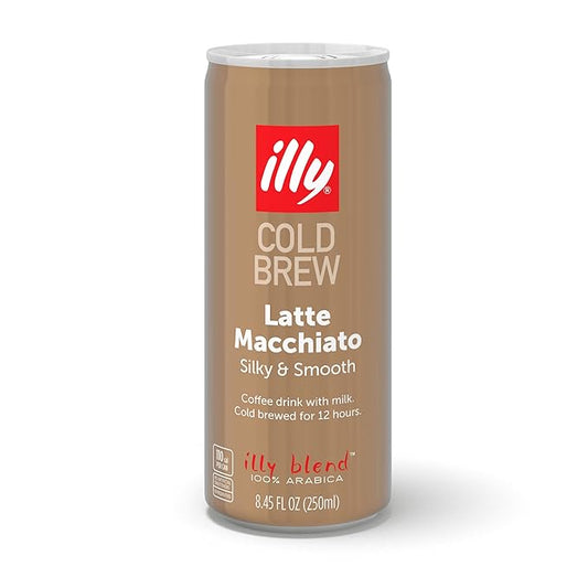 illy Ready To Drink Coffee – Latte Macchiato Cold Brew Cans - 100% Arabica - Smooth & Refreshing Taste - Convenient, Easy to Carry Drink with Milk – 8.5 oz.-FlexoryFit