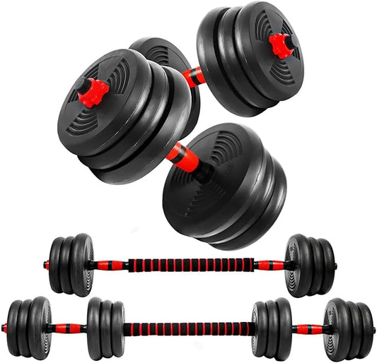 Adjustable Dumbbell Set, 5-44 lbs Free Weight Set with Connector for Barbell, Dumbbells, Push-Up Options, Fitness Exercises for Home Gym Suitable Men/Women-FlexoryFit